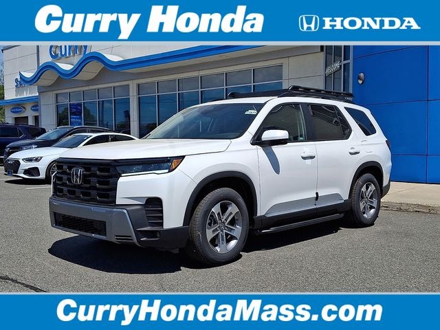 2026 Honda Pilot EX-L in Platinum_White_Pea — front three-quarter view