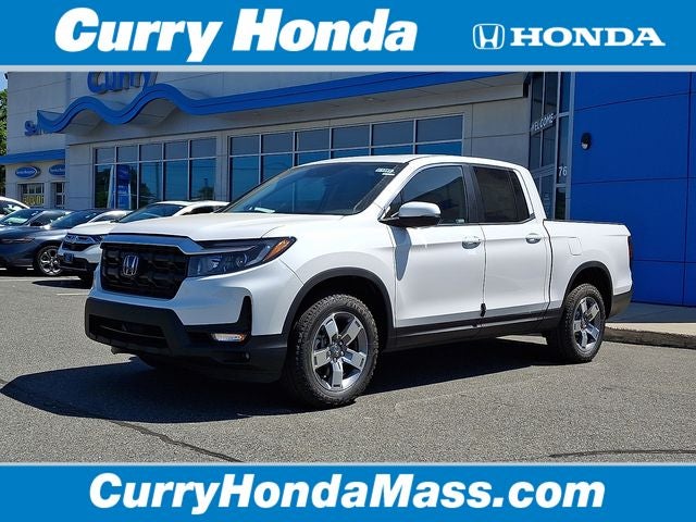 2026 Honda Ridgeline RTL in Platinum_White_Pea — front three-quarter view