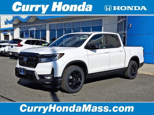 2026 Honda Ridgeline Black Edition in Platinum_White_Pea — front three-quarter view